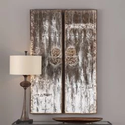 Uttermost Giles Aged Wood Wall Art, S/2