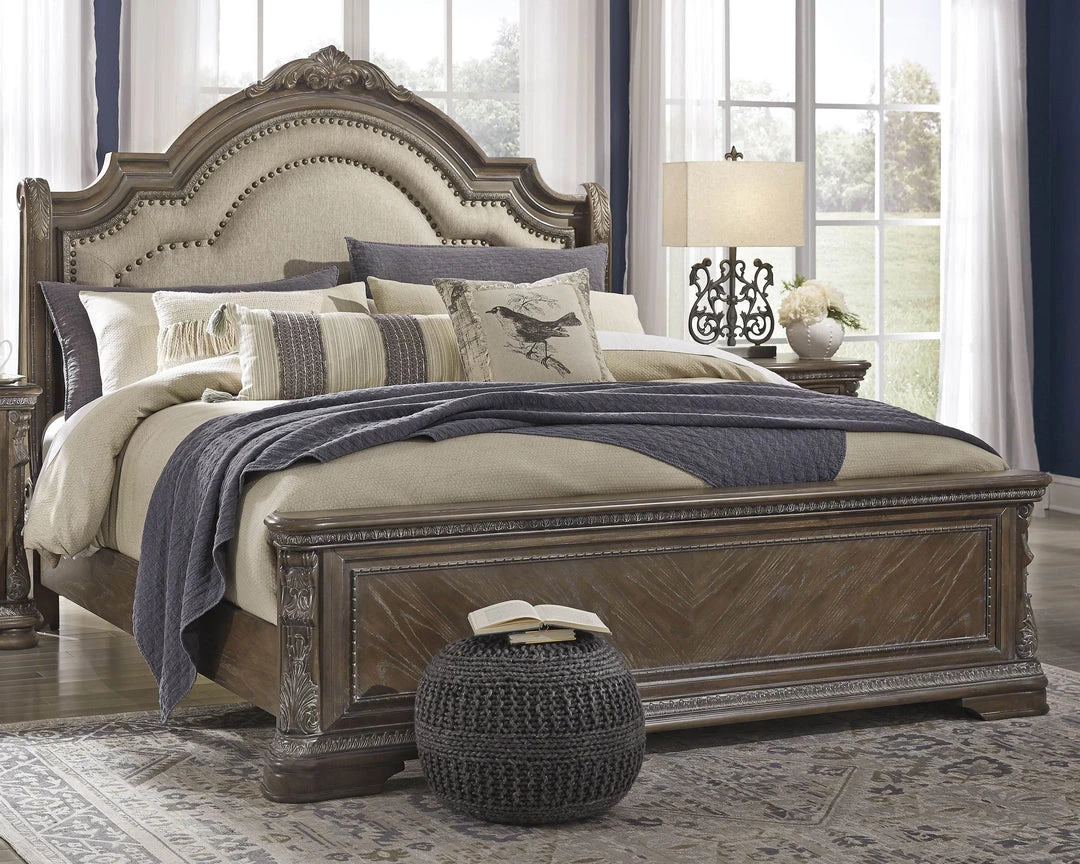 Signature Design By Ashley® Charmond - Brown - California King Upholstered Sleigh Bed Beds 3 Signature Design By Ashley® Charmond - Brown - California King Upholstered Sleigh Bed Beds