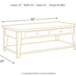 Ashley Furniture Branbury - Grayish Brown - Rectangular Cocktail Table Tables