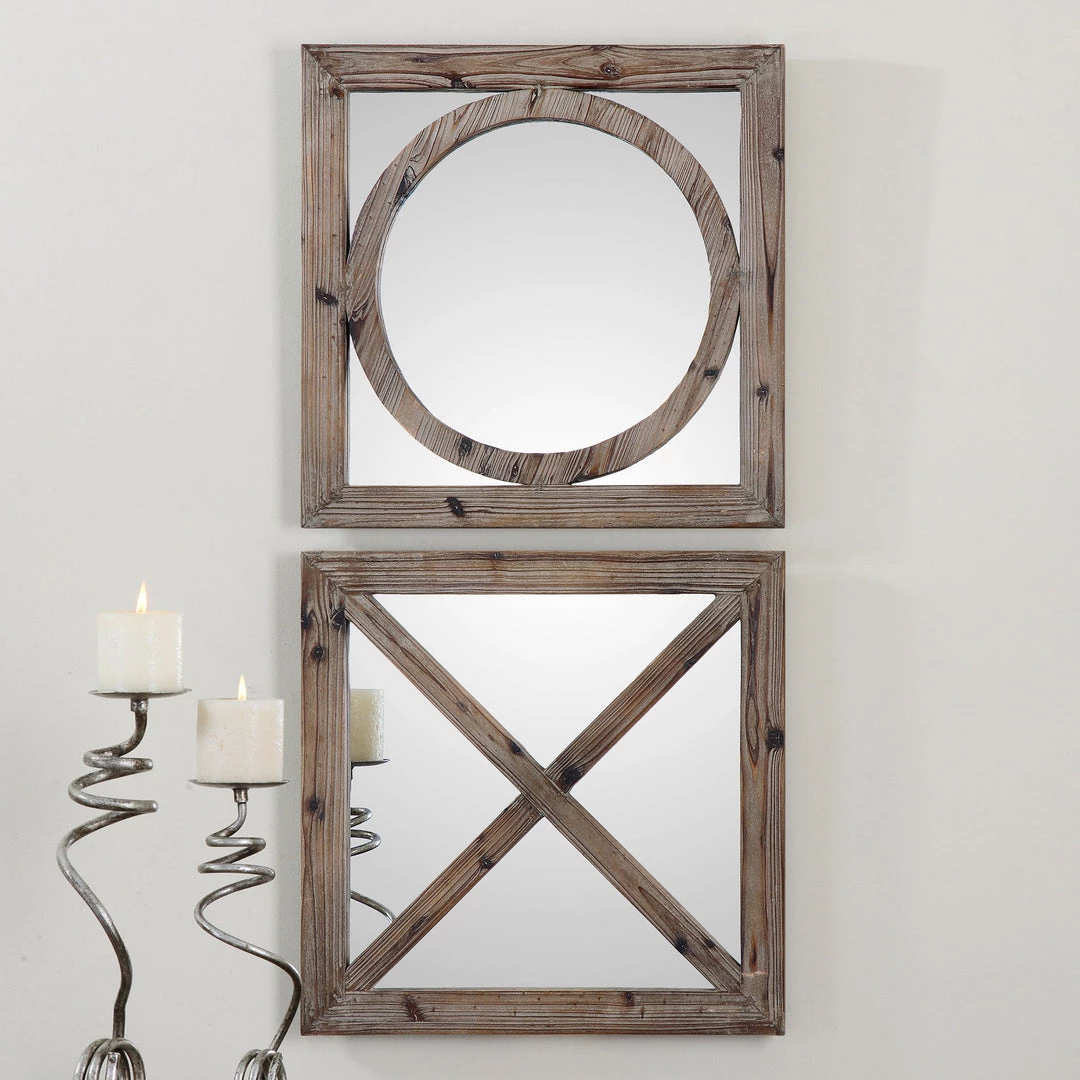 Accessories Uttermost Baci E Abbracci, Wooden Mirrors S/2 4 Accessories Uttermost Baci E Abbracci, Wooden Mirrors S/2