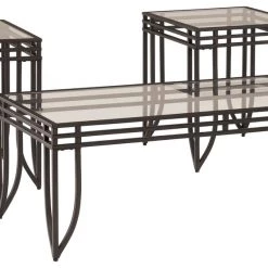 Ashley Furniture Exeter - Black/brown - Occasional Table Set (3/cn)
