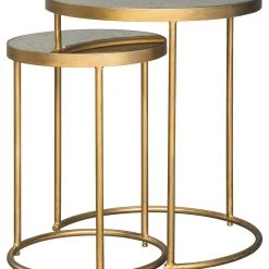 Ashley Furniture Majaci - Gold Finish/white - Accent Table Set (2/cn) Tables