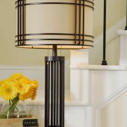 Ashley Furniture Hanswell - Dark Brown - Metal Table Lamp (1/cn)