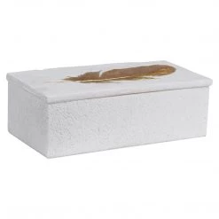 Table Decor Uttermost Nephele White Stone Box