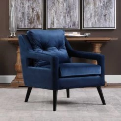 Uttermost O'Brien Blue Velvet Armchair Chairs 17 Uttermost O'Brien Blue Velvet Armchair Chairs