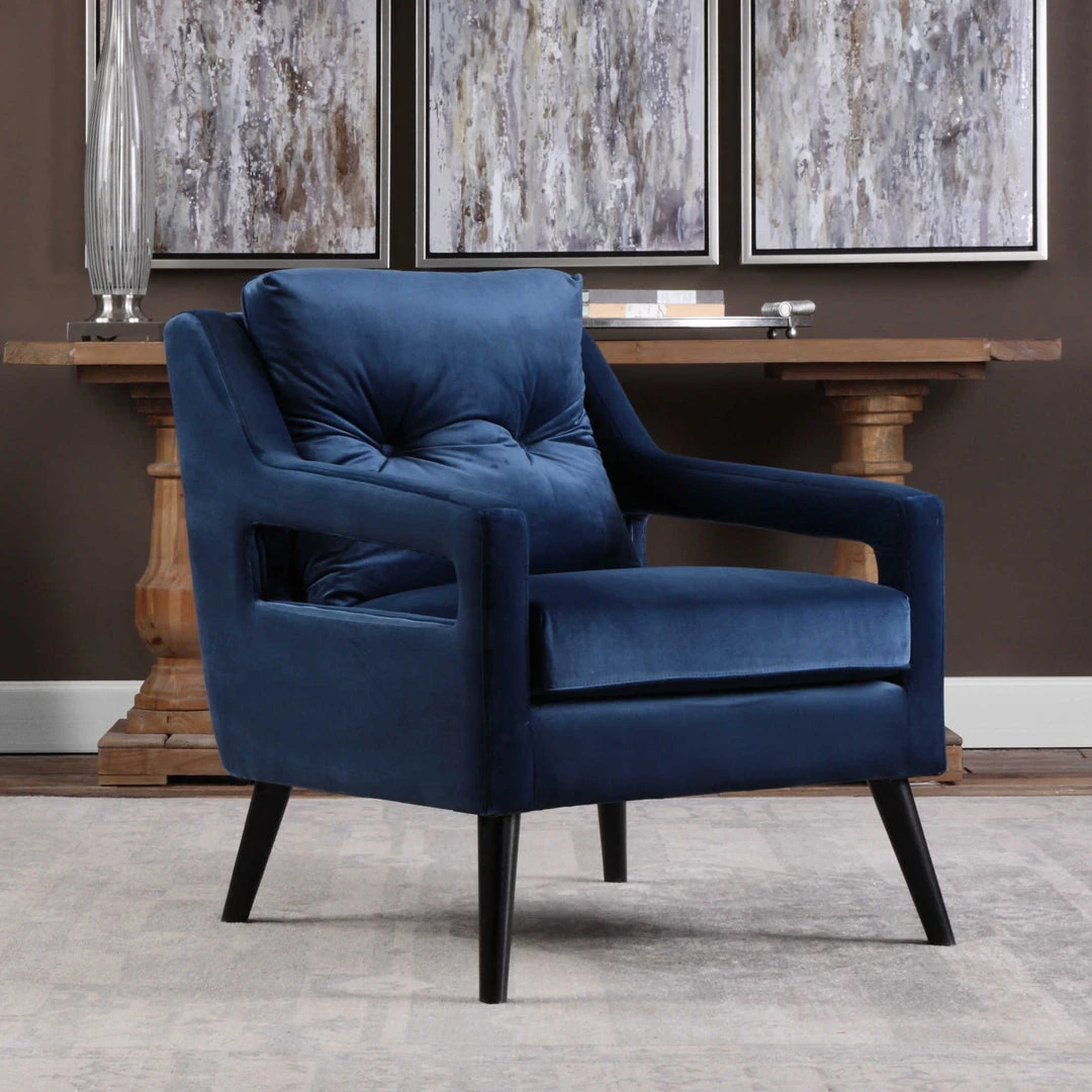 Uttermost O'Brien Blue Velvet Armchair Chairs 9 Uttermost O'Brien Blue Velvet Armchair Chairs