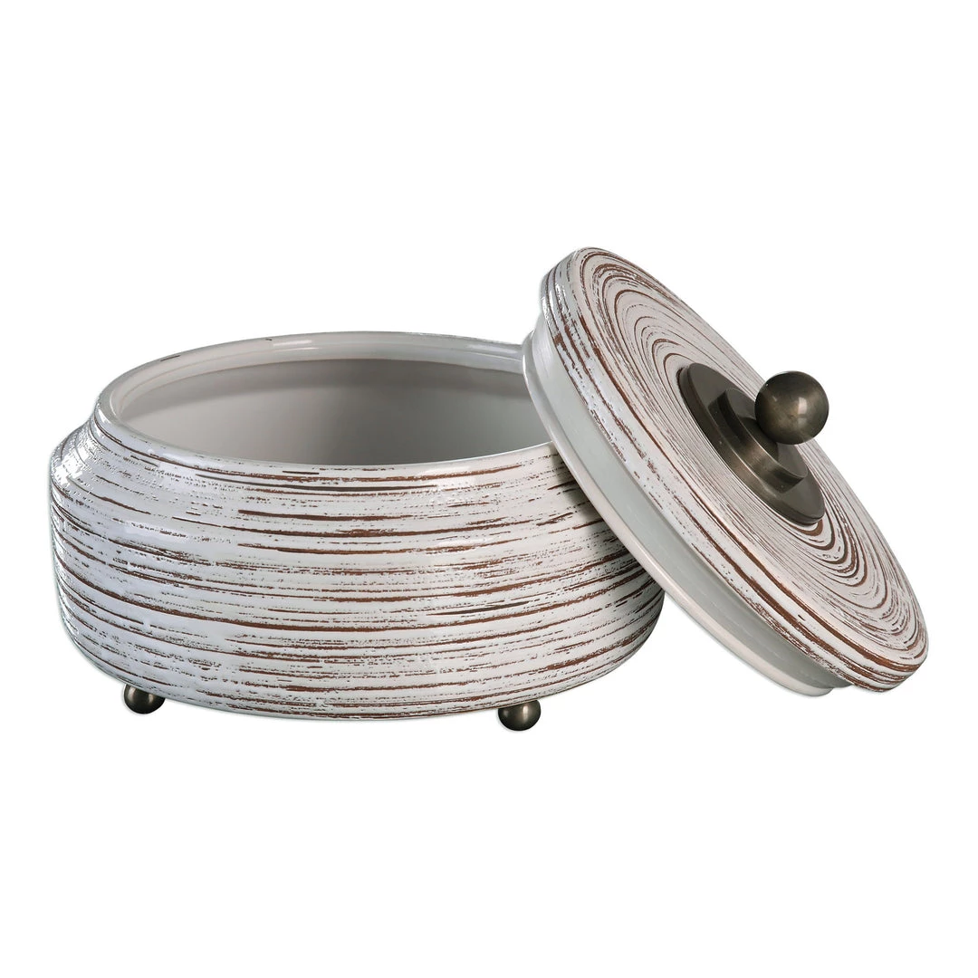 Uttermost Saltillo White Ceramic Box 4 Uttermost Saltillo White Ceramic Box