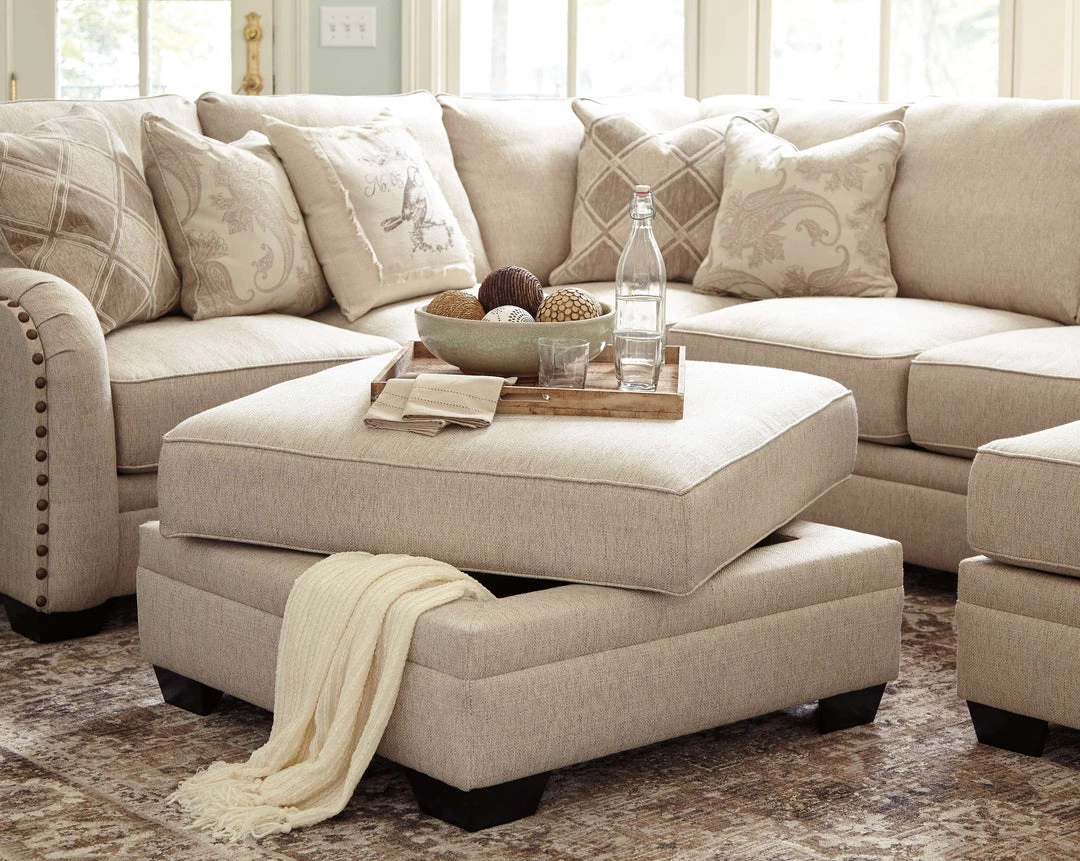 Ashley Furniture Luxora - Bisque - Ottoman With Storage 6 Ashley Furniture Luxora - Bisque - Ottoman With Storage