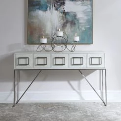 Uttermost Abaya White Console Table Tables