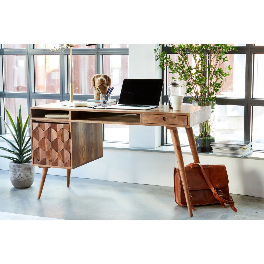 Moe's Home Collection Desks O2 Desk Brown 5 Moe's Home Collection Desks O2 Desk Brown