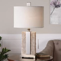 Accessories Uttermost Bonea Stone Ivory Table Lamp