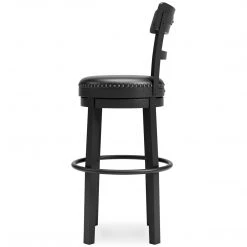 Ashley Furniture Valebeck - Black - Tall Uph Swivel Barstool(1/cn)