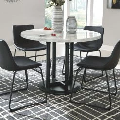 Signature Design By Ashley® Centiar - Dark Gray - 5 Pc. - Dining Room Table, 4 Upholstered Barstools Dining Room Sets
