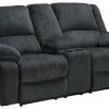 Ashley Furniture Reclining Furniture Draycoll - Slate - Dbl Rec Pwr Loveseat W/console 1 Ashley Furniture Reclining Furniture Draycoll - Slate - Dbl Rec Pwr Loveseat W/console