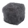Moe's Home Collection Accessories Lamb Fur Pouf Smoke