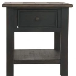 Ashley Furniture Tyler - Grayish Brown/black - Rectangular End Table