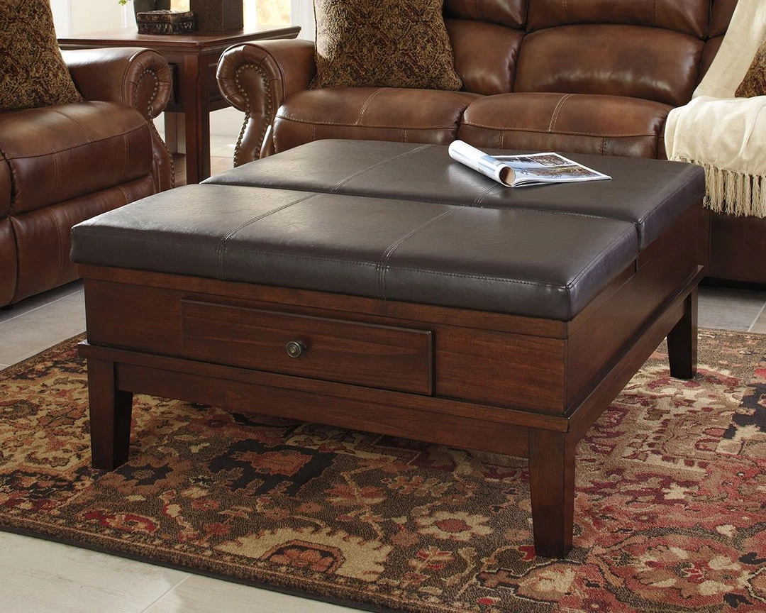 Ashley Furniture Gately - Medium Brown - Ottoman Cocktail Table 4 Ashley Furniture Gately - Medium Brown - Ottoman Cocktail Table
