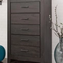 Signature Design By Ashley® Bedroom Sets Brinxton - Charcoal - Dresser, Mirror, Panel Bed