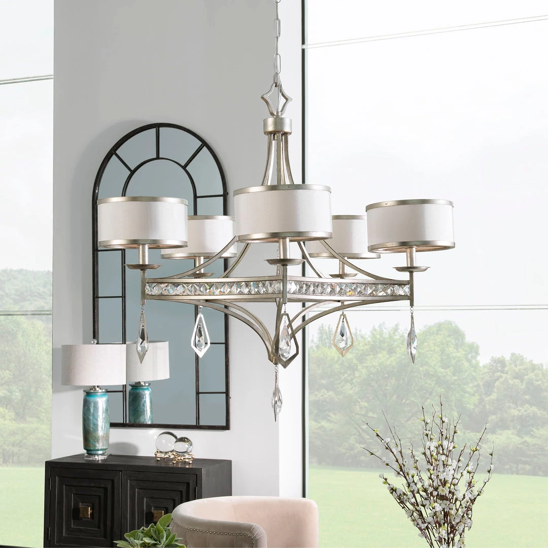Uttermost Tamworth 5 Light Silver Champagne Chandelier 4 Uttermost Tamworth 5 Light Silver Champagne Chandelier
