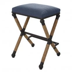 Stools Uttermost Firth Rustic Navy Counter Stool