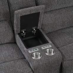 Emerald Home Aurora-3Pc 3-Power Reclining Sectional - Grey Sectionals