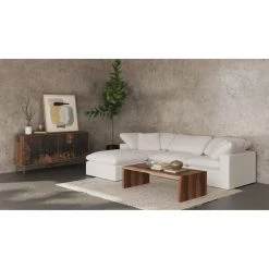 Moe's Home Collection Sectional Pieces Terra Condo Corner Chair Livesmart Fabric Cream