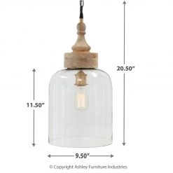 Ashley Furniture Faiz - Transparent - Glass Pendant Light (1/cn) Accessories