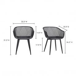 Moe's Home Collection Piazza Outdoor Chair Black-m2