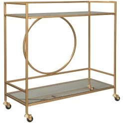 Ashley Furniture Bars & Bar Carts Jackford - Antique Gold Finish - Bar Cart
