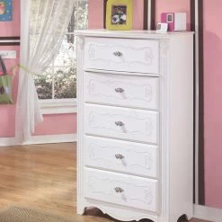 Ashley Furniture Exquisite - White - Five Drawer Chest Chests