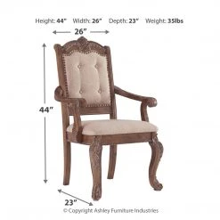 Ashley Furniture Charmond - Brown - Dining Uph Arm Chair (2/cn)