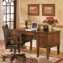 Ashley Furniture Hamlyn - Medium Brown - Home Office Swivel Desk Chair