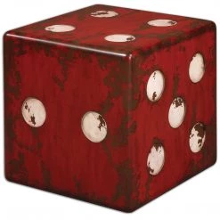 Tables Uttermost Dice Red Accent Table