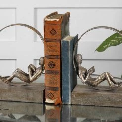 Uttermost Lounging Reader Antique Bookends Set/2 Table Decor
