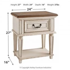Ashley Furniture Nightstands Realyn - Chipped White - One Drawer Night Stand