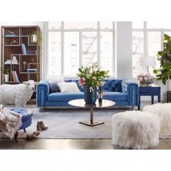 Moe's Home Collection Accessories Lamb Fur Pouf Natural