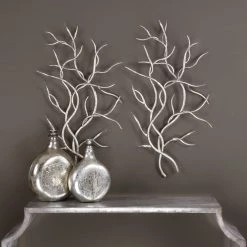 Accessories Uttermost Silver Branches Wall Art S/2