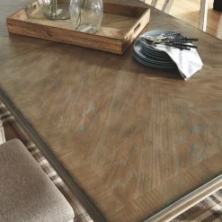 Signature Design By Ashley® Realyn - Chipped Best In Class - Rectangular Dining Room Extension Table, 4 Upholstered Side Chairs Dining Room Sets