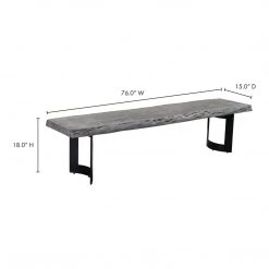 Moe's Home Collection Bent Bench Extra Small Weathered Grey Benches 8 Moe's Home Collection Bent Bench Extra Small Weathered Grey Benches