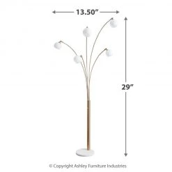 Ashley Furniture Taliya - Champagne/white - Metal Arc Lamp (1/cn) Accessories