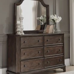 Signature Design By Ashley® Bedroom Sets Adinton - Brown - 8 Pc. - Dresser, Mirror, Chest, Queen Panel Bed With 2 Storage Drawers & 2 Nightstands