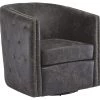 Ashley Furniture Brentlow - Distressed Black - Swivel Chair