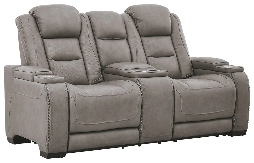 Ashley Furniture Loveseats The Man-den - Gray - Pwr Rec Loveseat/con/adj Hdrst 3 Ashley Furniture Loveseats The Man-den - Gray - Pwr Rec Loveseat/con/adj Hdrst