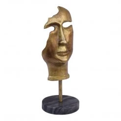 Moe's Home Collection Golden Mask On Stand Table Decor