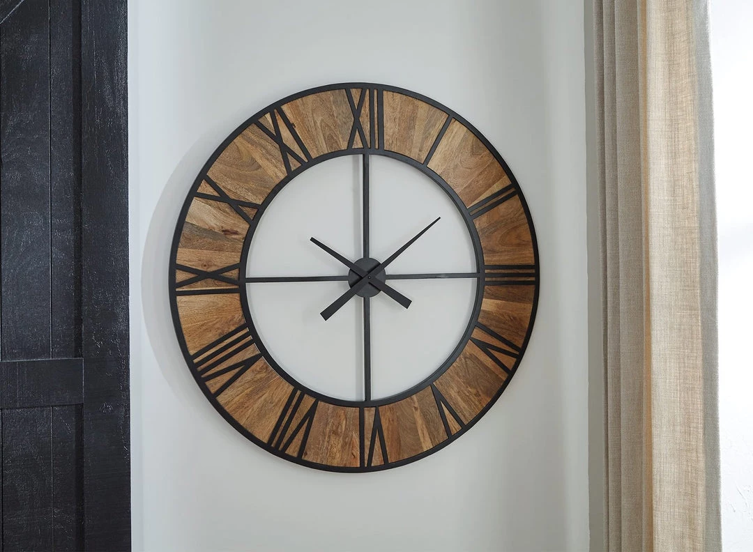 Ashley Furniture Byram - Natural/black - Wall Clock Accessories 4 Ashley Furniture Byram - Natural/black - Wall Clock Accessories