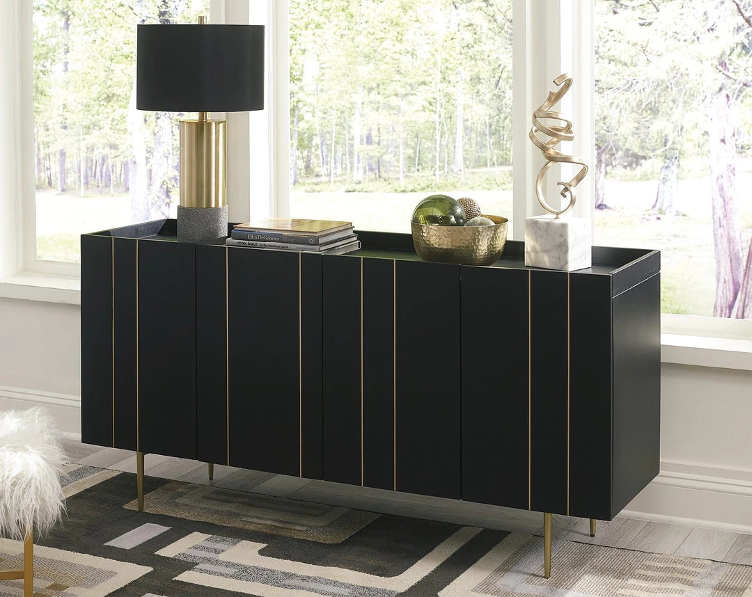 Ashley Furniture Cabinets Brentburn - Black/gold Finish - Accent Cabinet 6 Ashley Furniture Cabinets Brentburn - Black/gold Finish - Accent Cabinet