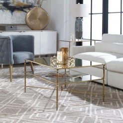 Uttermost Henzler Mirrored Glass Coffee Table Tables