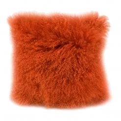 Moe's Home Collection Lamb Fur Pillow Orange
