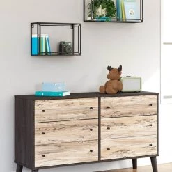 Ashley Furniture Piperton - Brown / Black - Six Drawer Dresser