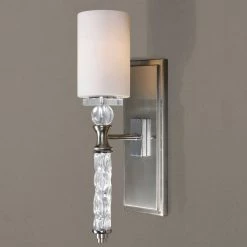 Accessories Uttermost Campania 1 Light Carved Glass Sconce